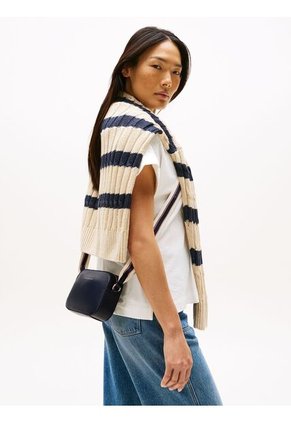Bolso Azul Cruzado Con Logo Tommy Hilfiger