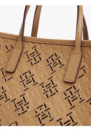 Bolso Beige Tote City Con Monograma TH Tommy Hilfiger