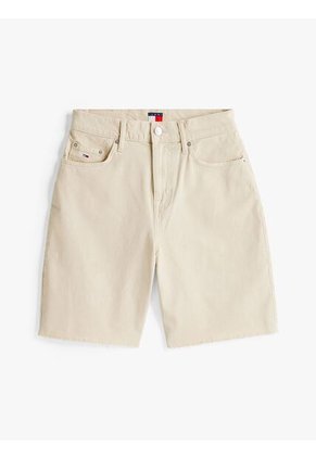 Bermudas Beige Amplias De Talle Alto Tommy Jeans
