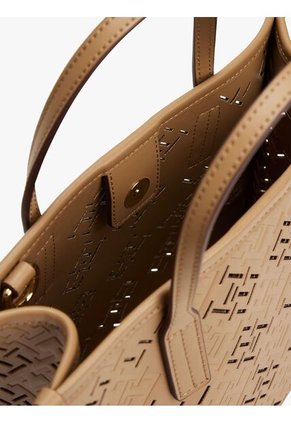 Bolso Beige Tote City Con Monograma TH Tommy Hilfiger