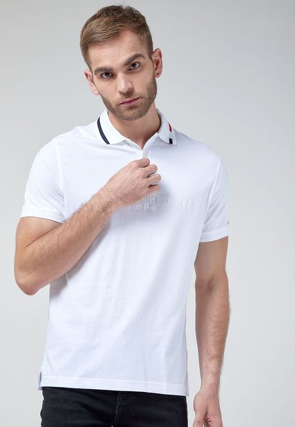 Polo Blanco-Azul Navy-Rojo Tommy Hilfiger