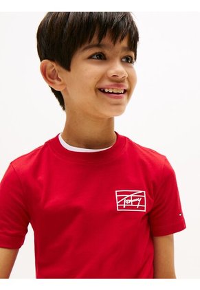 Camiseta Roja Varsity Con Logo Tommy Hilfiger