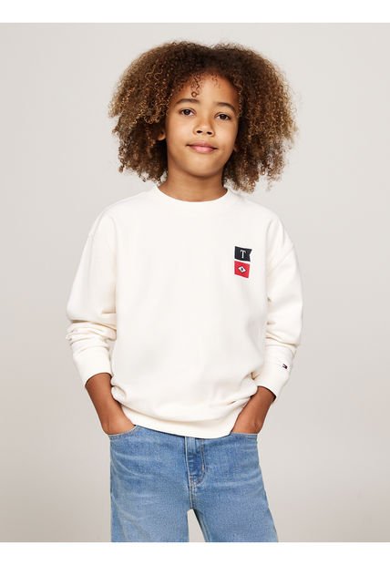 Saco Blanco Niño Con Logo Bordado Tommy Hilfiger