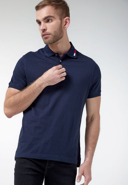 Camiseta Polo Azul Navy-Blanco-Rojo Tommy Hilfiger