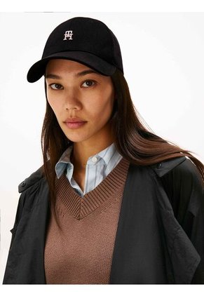 Gorra Negra De Béisbol Con Monograma TH Tommy Hilfiger