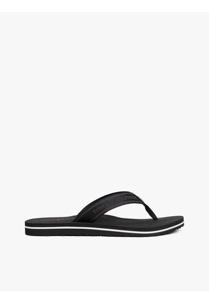 Sandalias Negro Con Inscripción Tonal En Tiras Tommy Hilfiger