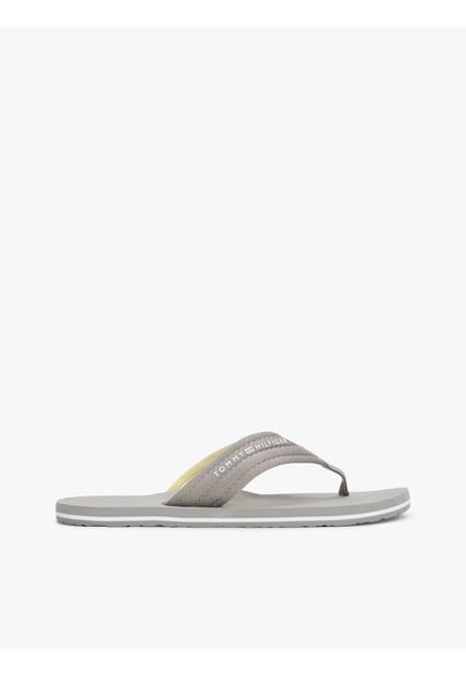 Sandalias Gris De Tela Trenzada Con Logo Tommy Hilfiger