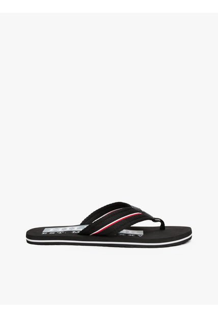 Sandalias Negro Con Cinta Distintiva Tommy Hilfiger