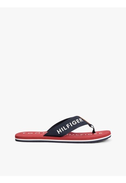 Sandalias Azul Marino De Tiras Textiles Con Logo Tommy Hilfiger