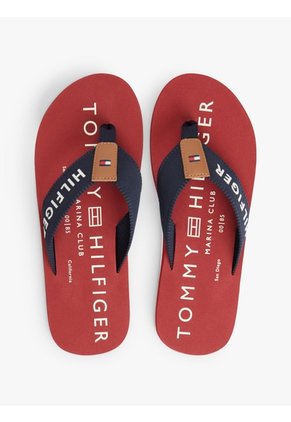 Sandalias Azul Marino De Tiras Textiles Con Logo Tommy Hilfiger