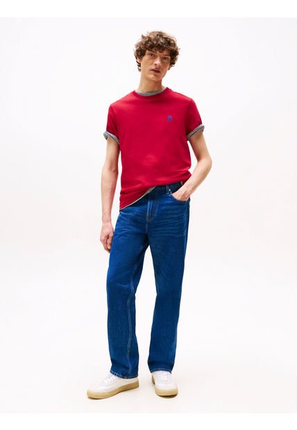 Camiseta Roja Con Monograma TH A Contraste Tommy Hilfiger