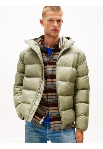 Chaqueta Beige Acolchada Con Capota Y Logo Tonal Tommy Jeans Tommy Hilfiger