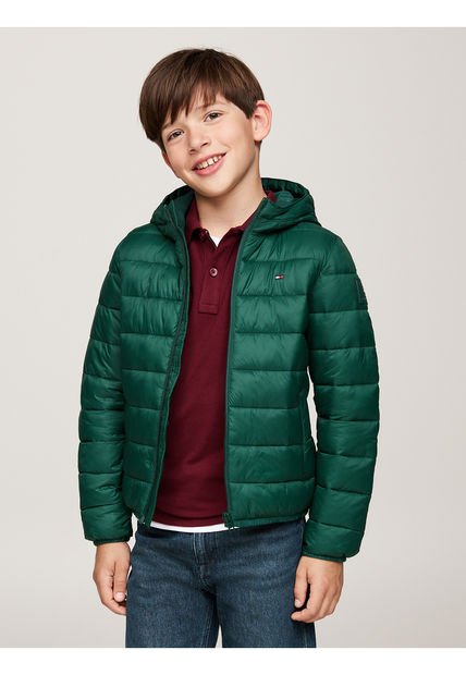 Chaqueta Niño Verde Ligera Con Logo Tommy Hilfiger