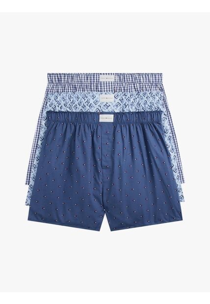 Pack Azul De 3 Bóxer Con Estampado Tommy Hilfiger