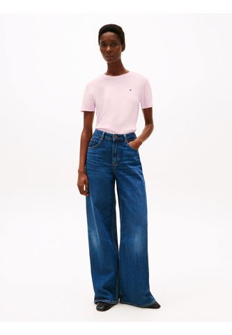 Camiseta Rosa De Cuello Redondo Con Corte Slim Tommy Hilfiger Tommy Hilfiger