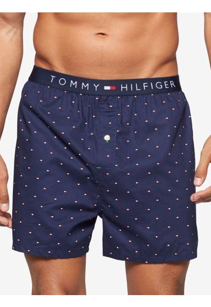 Boxer Suelto Azul Con Diseño De Microbanderas Tommy Hilfiger