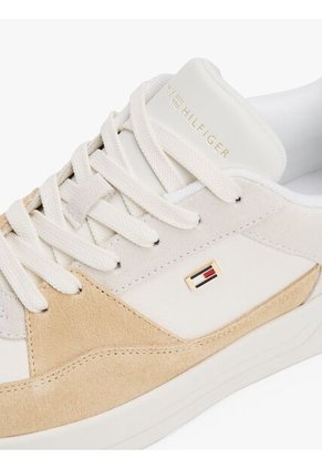 Tenis Blanco De Baloncesto Con Texturas Mixtas Tommy Hilfiger