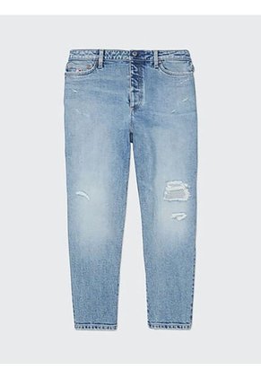Jeans Mom Fit Desgastados Adaptive Mujer Azul Tommy Hilfiger