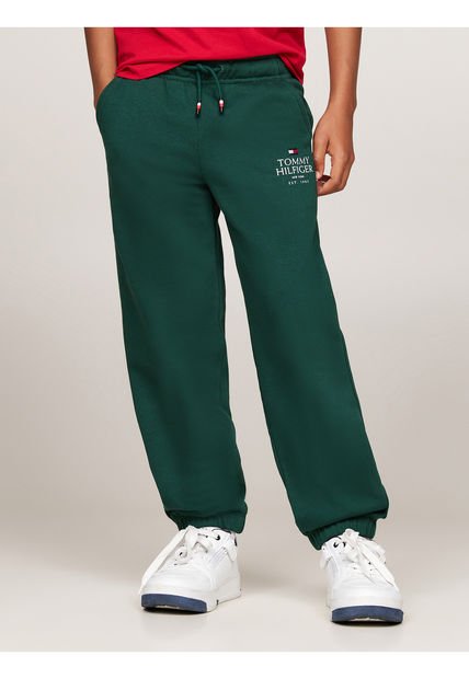 Joggers Verde Niño Verde Con Logo Gráfico Tommy Hilfiger