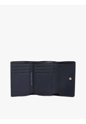Billetera Beige Plegable En Tres Partes Con Logo Tommy Hilfiger