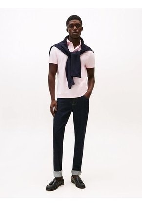 Polo Rosado Con Tejido Jacquard De Corte Regular Tommy Hilfiger