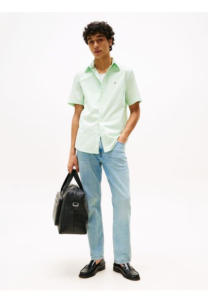 Camisa Verde Poplin Solida Tommy Hilfiger