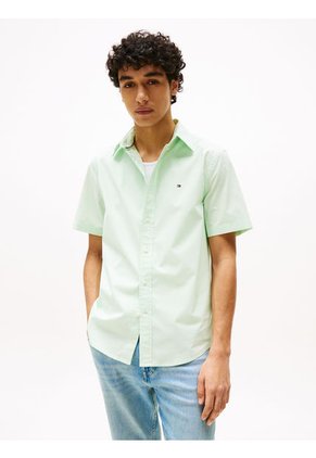 Camisa Verde Poplin Solida Tommy Hilfiger