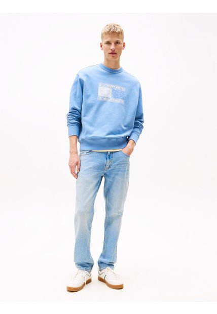 Buzo Celeste De Corte Amplio Con Logo De Cachemir Tommy Jeans