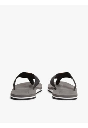 Sandalias Negro De Tiras Textiles Con Logo Tommy Hilfiger