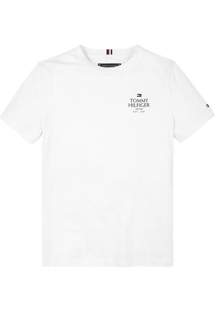 Camiseta Blanca Con Logo Gráfico Para Niño Tommy Hilfiger