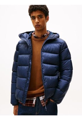 Chaqueta Azul Acolchada Con Capota Y Logo Tonal Tommy Jeans