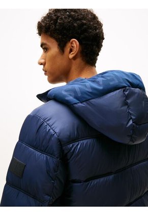 Chaqueta Azul Acolchada Con Capota Y Logo Tonal Tommy Jeans