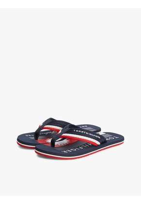 Sandalias Azul Marino Con Tira Trenzada A Rayas Tommy Hilfiger