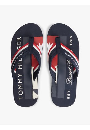 Sandalias Azul Marino Con Tira Trenzada A Rayas Tommy Hilfiger