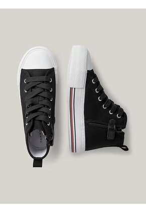 Tenis Altas Con Cordones Niña Negro Tommy Hilfiger