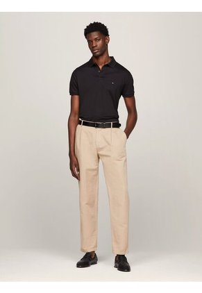 Polo Negro Essential De Corte Regular Con Logo Tommy Hilfiger