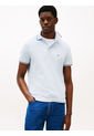 Polo Celeste Ribeteado De Corte Slim Tommy Hilfiger de Tommy Hilfiger