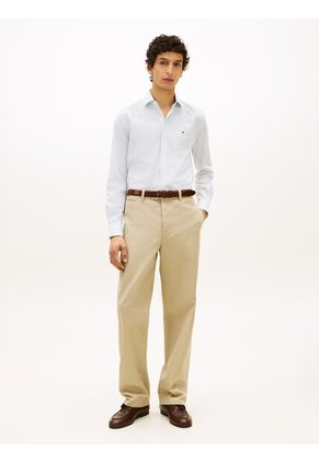 Camisa Verde Slim Con Rayas Finas Tommy Hilfiger