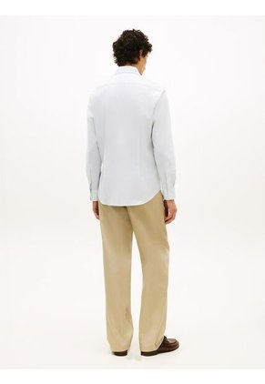 Camisa Verde Slim Con Rayas Finas Tommy Hilfiger