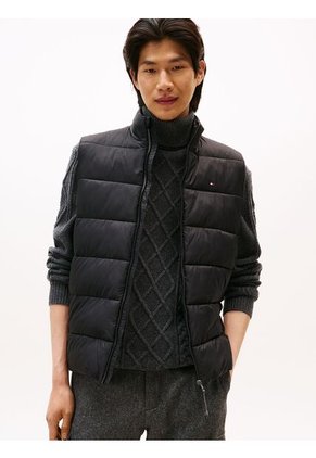 Chaleco Negro De Cuello Alto Acolchado Tommy Hilfiger