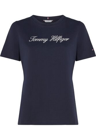 Camiseta Azul De Corte Regular Con Logo Script Tommy Hilfiger Tommy Hilfiger