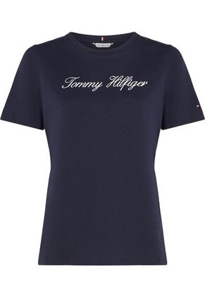Camiseta Azul De Corte Regular Con Logo Script Tommy Hilfiger