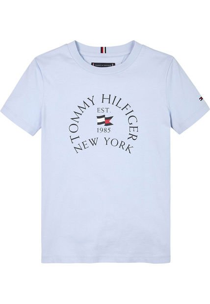 Camiseta Niño Celeste Con Logo Náutico De Corte Regular Tommy Hilfiger