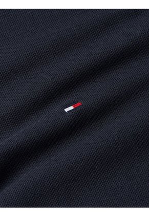 Polo Azul De Corte Slim Con Ribetes Tommy Hilfiger