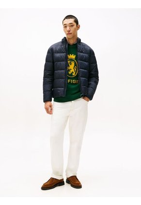 Chaqueta Azul De Cuello Alto Acolchada Con Logo Tommy Hilfiger