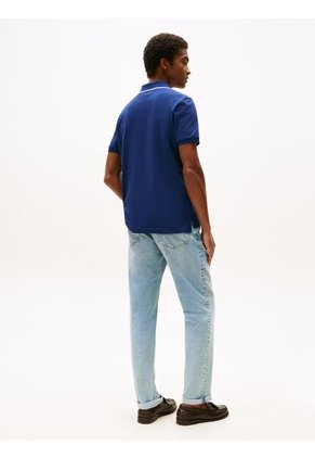 Polo Azul Performance De Corte Regular Con Ribete Tommy Hilfiger