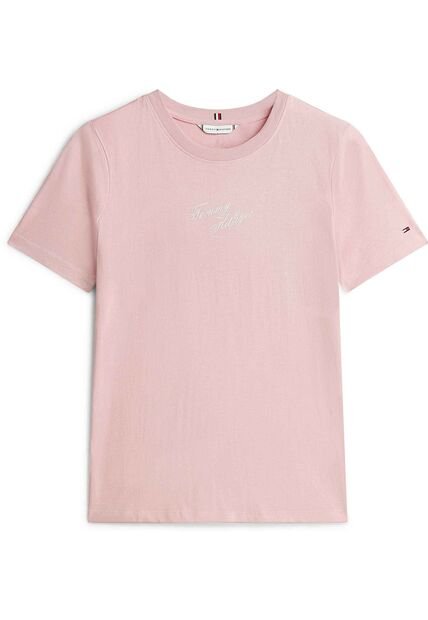 Camiseta Rosa Con Logo Gráfico De Corte Regular Tommy Hilfiger