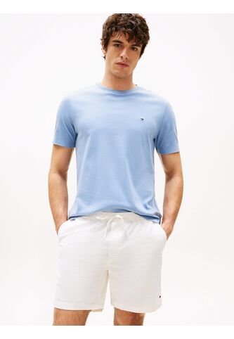 Camiseta Azul De Cuello Redondo Y Punto Interlock Tommy Hilfiger Tommy Hilfiger