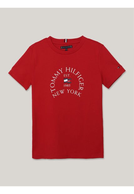 Camiseta Niño Roja Con Logo Náutico De Corte Regular Tommy Hilfiger