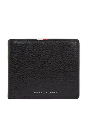 Billetera Negra Plegable Corporate De Cuero Tommy Hilfiger